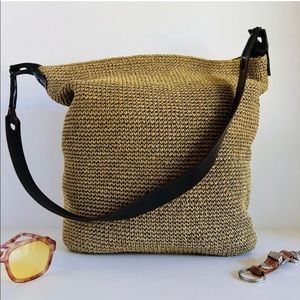 Banana Republic Olive Green Straw Woven Bag